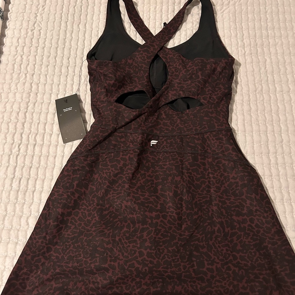 Fabletics Backless Dress in Black and Brown